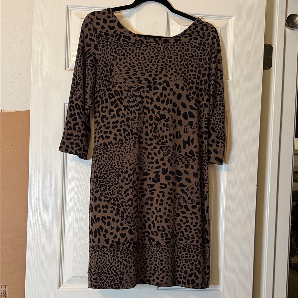 Banana Republic Animal Print Long Sleeve Dress